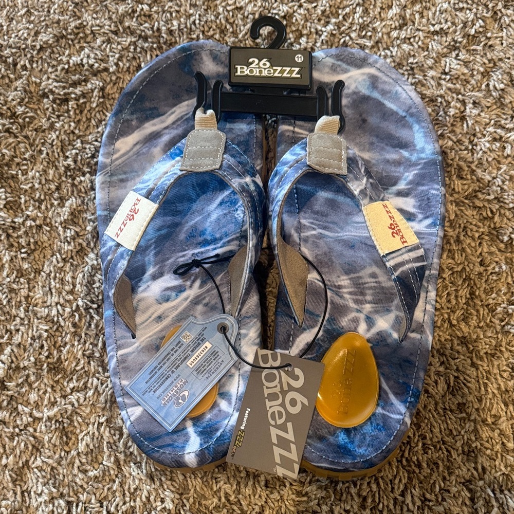 26 Bonezzz Blue Tie-Dye Flip Flop Sandals Bonezzz Chillzzz Flip Flops